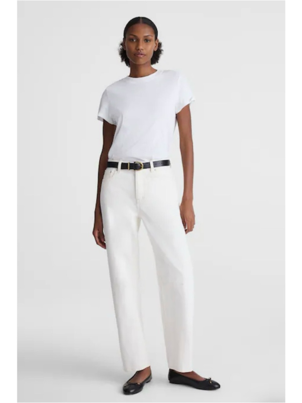NWT Madewell The Tall Darted Barrel-Leg Jean Vintage Canvas White